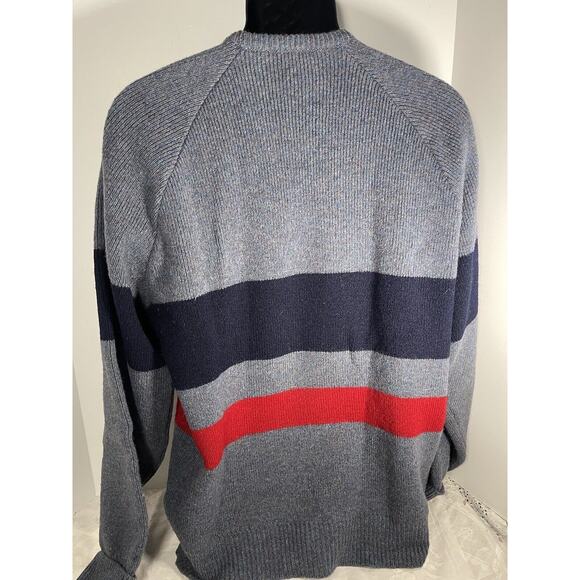 True North 100% Virgin Wool Pullover Stripes Size X-Large Blue Canada - Picture 2 of 5